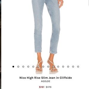 AGOLDE Women's Blue High Rise Slim Jeans